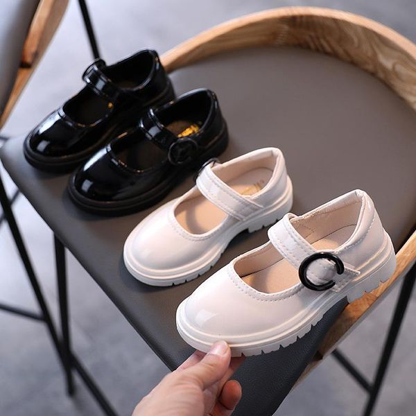

athletic & outdoor little princess shoes 2021 solid mary jane shoe breathable british kids school children non-slip casual for girl, Black