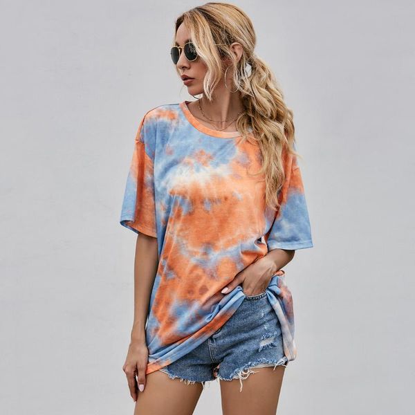 

style summer women's comfortable t-shirt with graphic print short sleeve loose for women yoga outfit