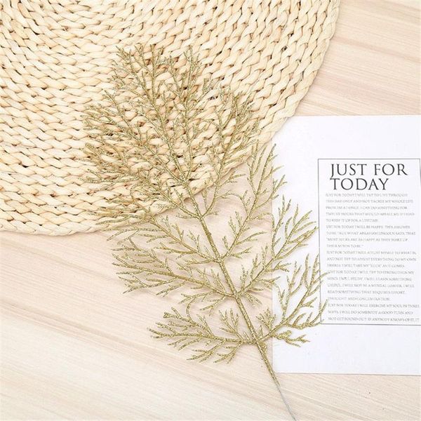 

decorative flowers & wreaths 10pcs handcraft wedding diy year decor glitter leaves christmas decorations artificial plants flower