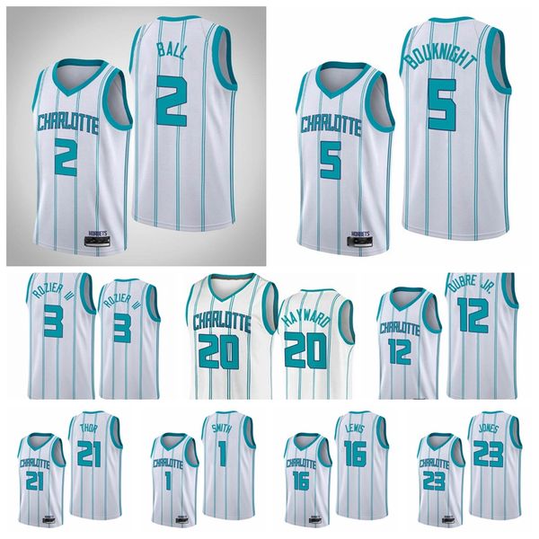 

charlottehornetsmen lamelo ball gordon hayward james bouknight kai jones kelly oubre jr. 2021-22 white city basketball jersey ne, Black;red