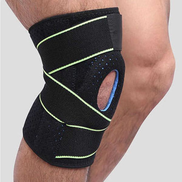 Ginocchiere per fasciatura a compressione Ginocchiere Crossfit regolabili Fitness per artrite Pallacanestro Tennis Pallavolo Sicurezza Q0913