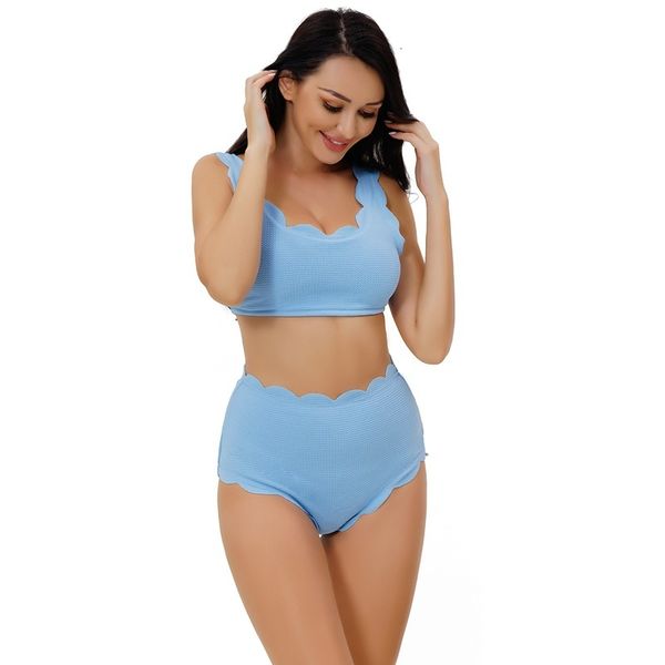 

large 2021 new women's swimsuit petal split bikini, White;black