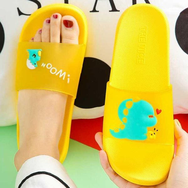 

slippers summer cute dinosaur fretwork women home soft non slip flat sole bathroom shower slides house indoor men ladies shoes1, Black