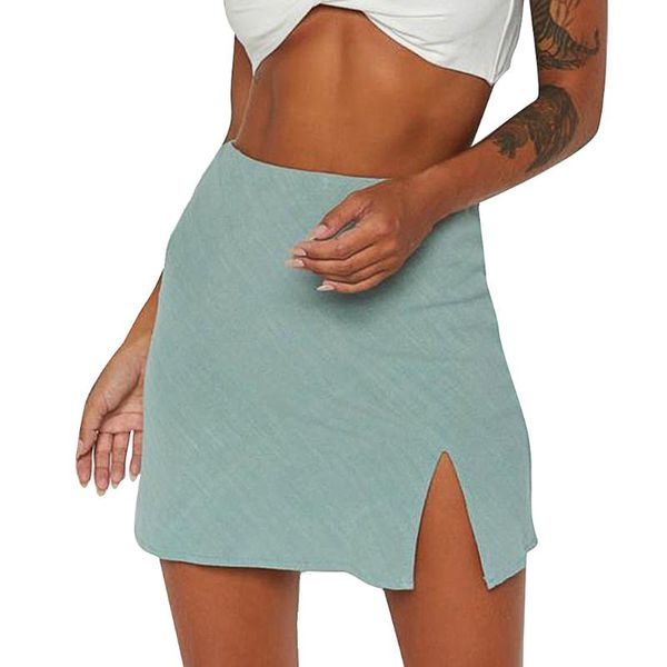 

skirts skirt women high waist bodycon shorts mini female club summer front split women's quality, Black