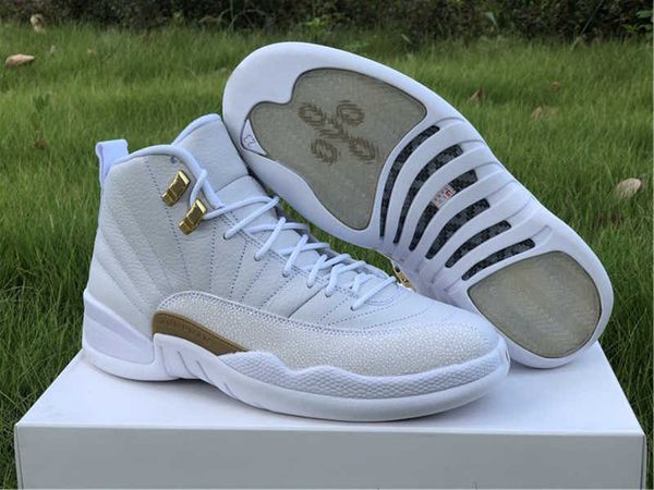 

12 white metallic gold men basketball shoes 12s jumpman mens sports sneaker7waq