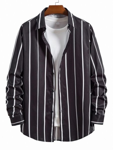 

men striped print shirt without tee k2pt#, White;black