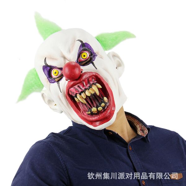 

halloween latex horror mask evil blood mouth clown
