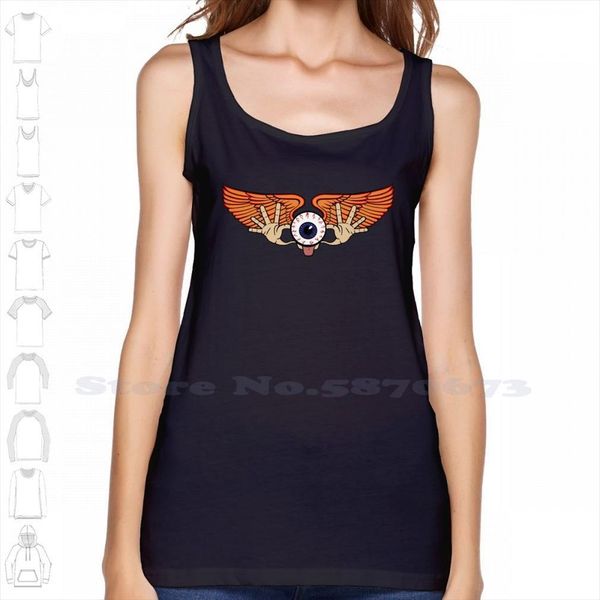 

flying eyeball summer funny tank sleeveless vest for men women lowbrow od garage, White;black