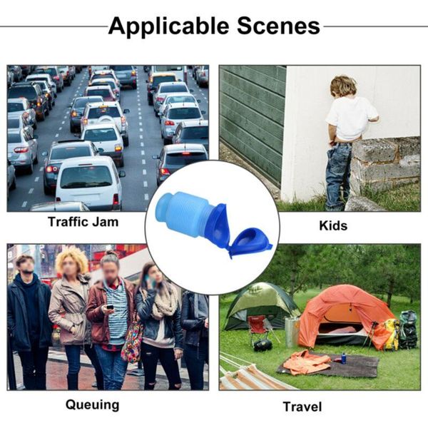 

car organizer accessories pocket toilet shrinkable urinal blue camping leakproof mobile