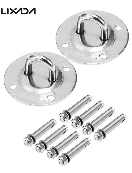 

lixada 2pcs ceiling wall mount heavy duty stainless steel anchor hook hanger sets straps yoga accessories