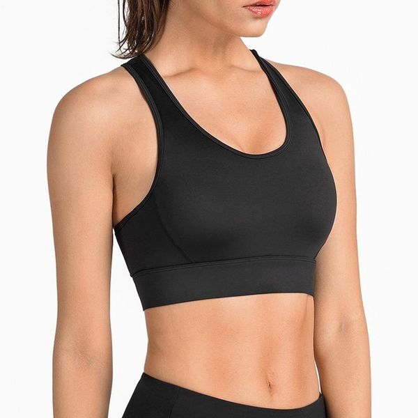 

gym clothing yoga vest high-intensity fitness bra style women's running sports bras women i-shaped adjustable, White;black
