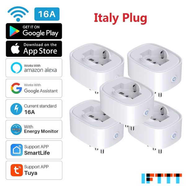 

smart home control wifi plug 16a socket tuya life app work with alexa google assistant voice power monitor timing
