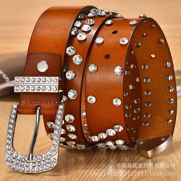 

designer belts 2023 diamond buckle women's casual wide a-diamond belt fashion simple han banchao factory outlet, Silver