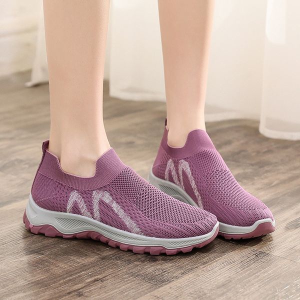 

2021 autumn new flying woven women's shoes breathable leisure outdoor sports