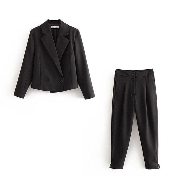 

women's two piece pants 2-piece suit spring/autumn european and american retro style polyester office lady simple +, White