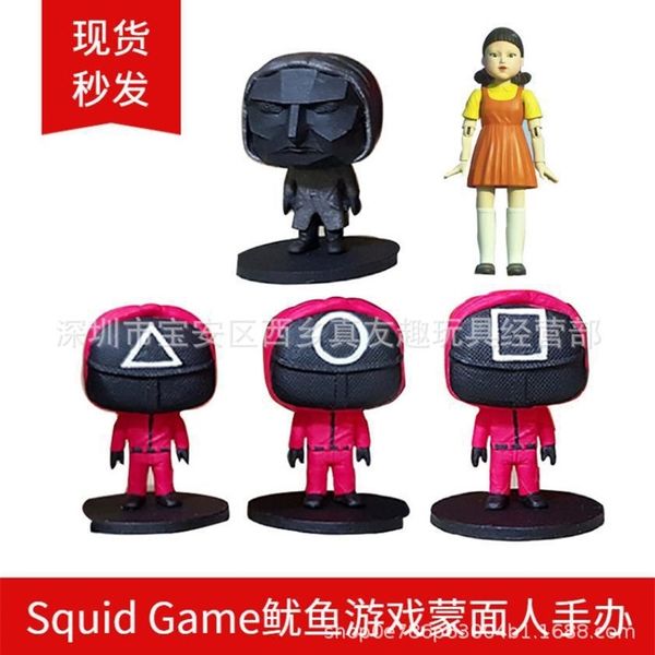 

squid game 123 wooden man boss resin crafts ornaments squid game the same hand-made decoration home