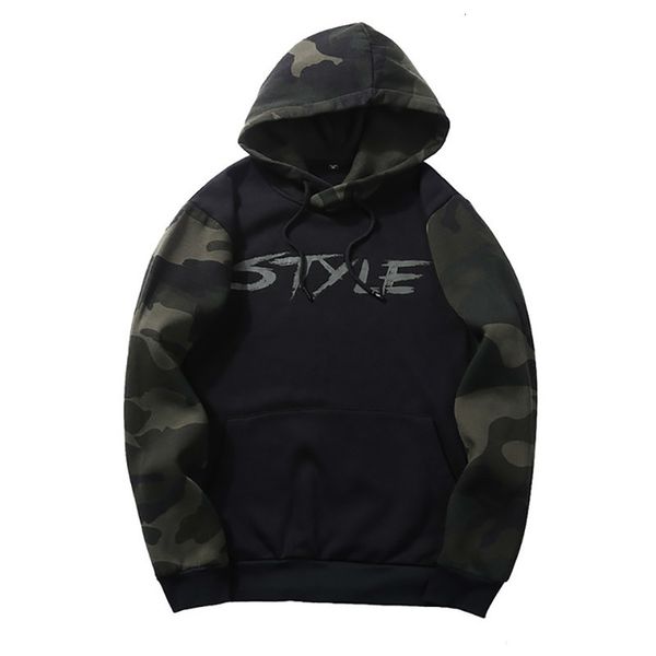 

men's hoodies & sweatshirts camuflage impression male hoodies autumn hip hop men streetwear casual hoodie size s-2xl, Black