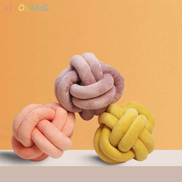 

knotted plush ball design round throw pillow waist back cushions home sofa bed decoration dolls toys for kids 18cm/30cm/25cm cushion/decorat