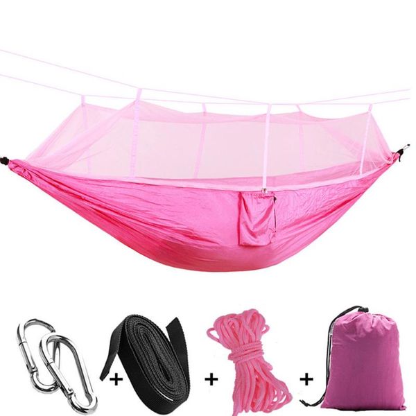 

hammocks ultralight parachute pink hammock hunting mosquito net double person drop- outdoor furniture