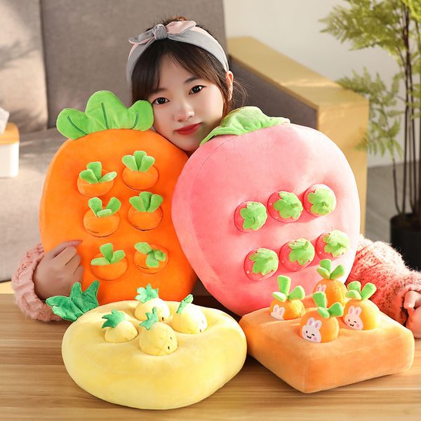 Puxe rabanete frutas de brinquedos e vegetais bonecos de pet sloguys apaziguar os brinquedos para pais-filho dos jogos para crianças brinquedos infantis