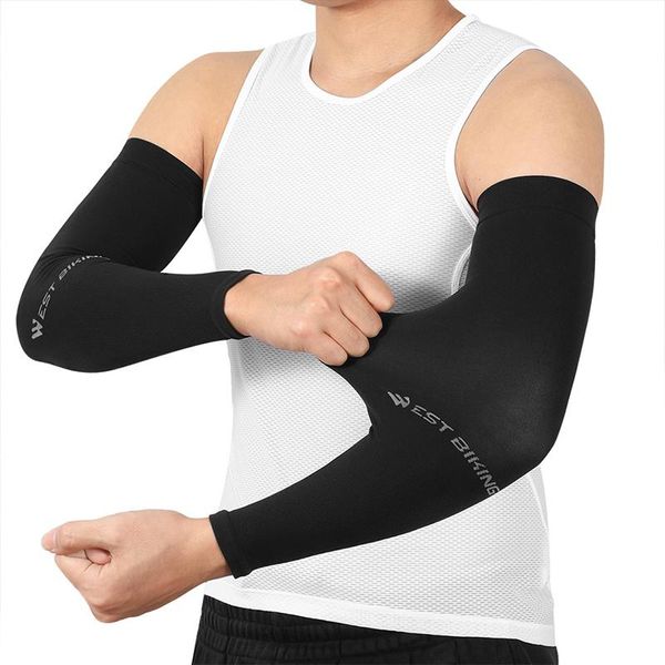 

cycling arm warmer summer ice fabric running driving sleeves breathable sun protection volleyball cuffs covers elbow & knee pads, Black;gray