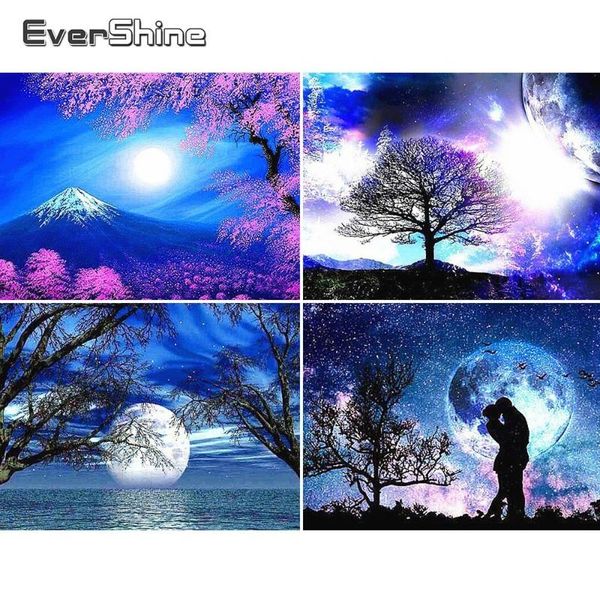 

diamond painting evershine 5d mosaic sale scenery full square moonlight embroidery scenic rhinestones pictures