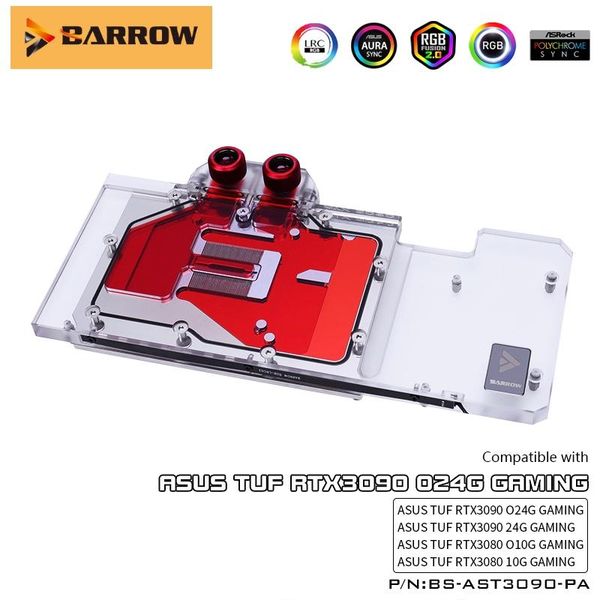 

barrow gpu water cooling block for asus tuf rtx 3080 o10g gaming,full cover 5v argb cooler,bs-ast3090-pa fans & coolings