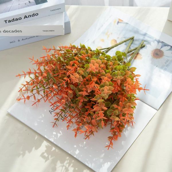 

decorative flowers & wreaths 8pcs artificial plastic eucalyptus leaf year christmas decorations vase for home garden scrapbook wedding fake