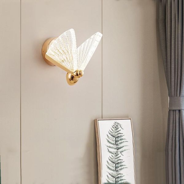 

european butterfly wall lamp bedroom bedside living room aisle corridor background creative art