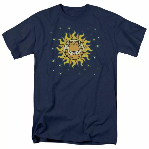 

garfield celestial t shirt mens licensed cat jim davis comic tee navy, White;black