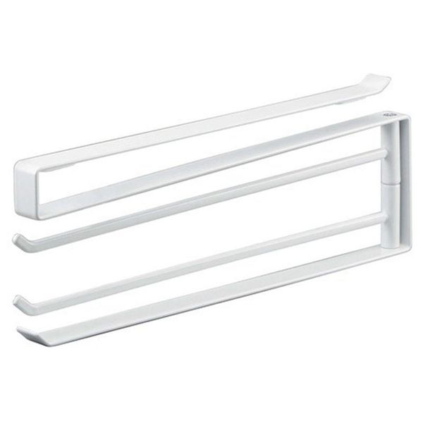 

towel racks swivel rail bath rack holder with 2 bars for kitchen, bathroom, toilet white