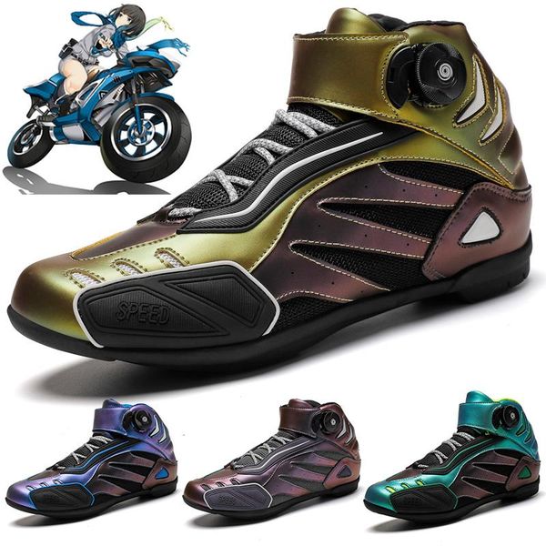 

motorcycle shoes locomotive anti-skid boots off-road sportsshoes machete travelshoesbreathableriding cycling footwear, Black