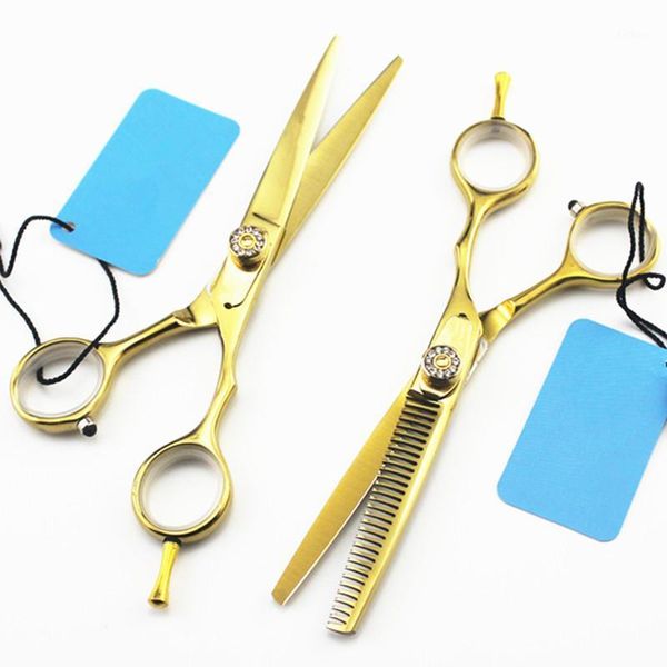 

6" 5.5'' hairdressing scissors titan black hair cutting thinning razors tools1