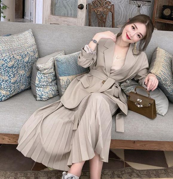 

dress early autumn female korean version o f the british style suit jacket design sense of niche temperament su-it summer europe and america, Black;gray