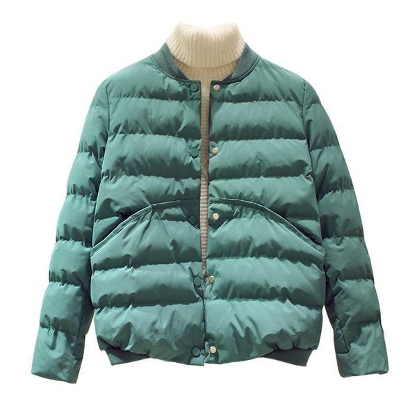

lightweight cotton-padded jacket women short coat 2021 spring and autumn loose baseball uniform women's down & parkas, Black