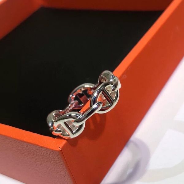 

ring h pig nose sterling silver smooth plated with 18k gold senior fashion couple for women