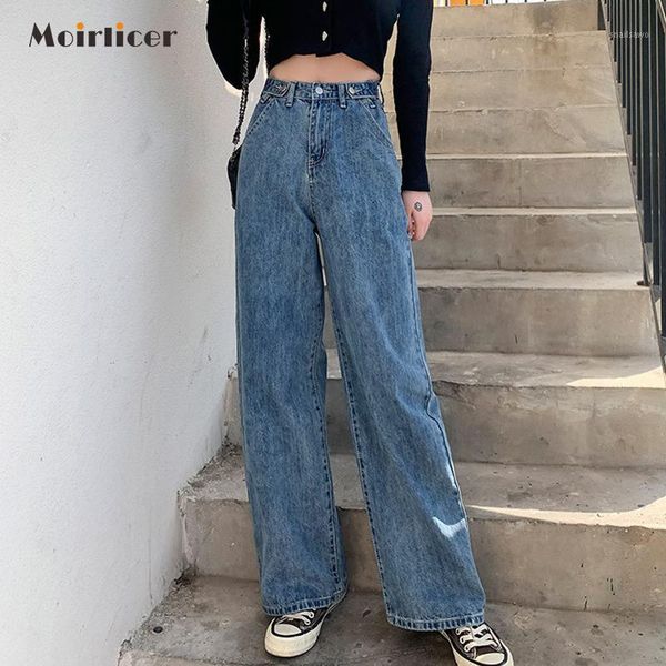 

women's pants & capris woman jeans high waist clothes wide leg denim clothing blue streetwear vintage quality 2021 fashion harajuku str, Black;white