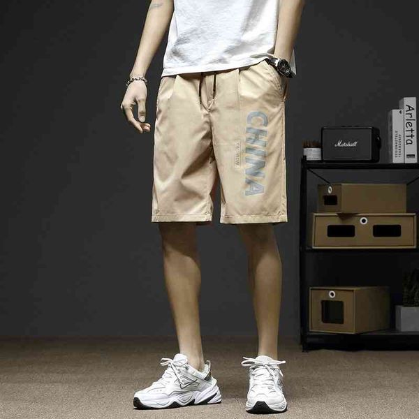 

2021 summer trend printing large size capris men's youth fashion leisure beach shorts, White;black