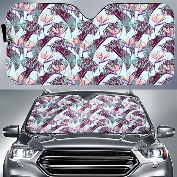 

car sunshade instantarts tropical plants hawaii printed fashion front windshield heat reflector sun shade