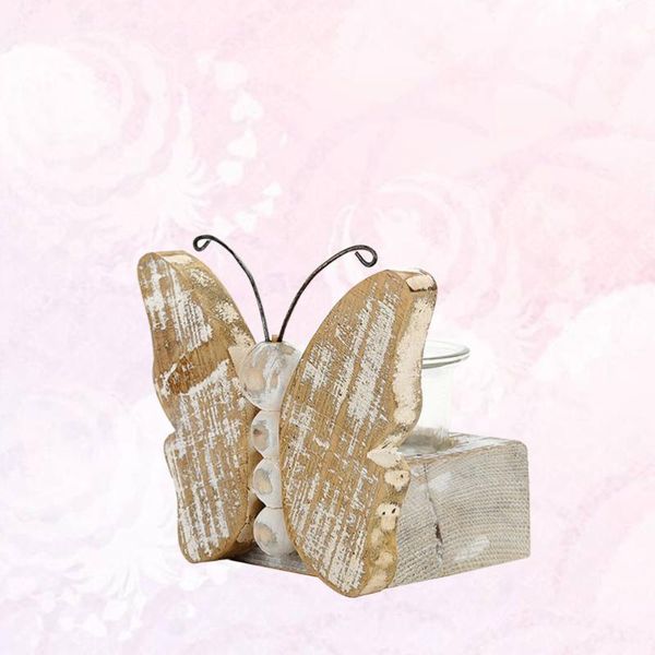 

candle holders butterfly tea light holder wooden christmas candlestick with glass cup table stand