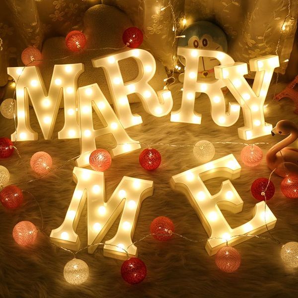 

strings led digital night light 26 letter symbol shape wall hanging lamp birthday party proposal valentine's day gift deskinter