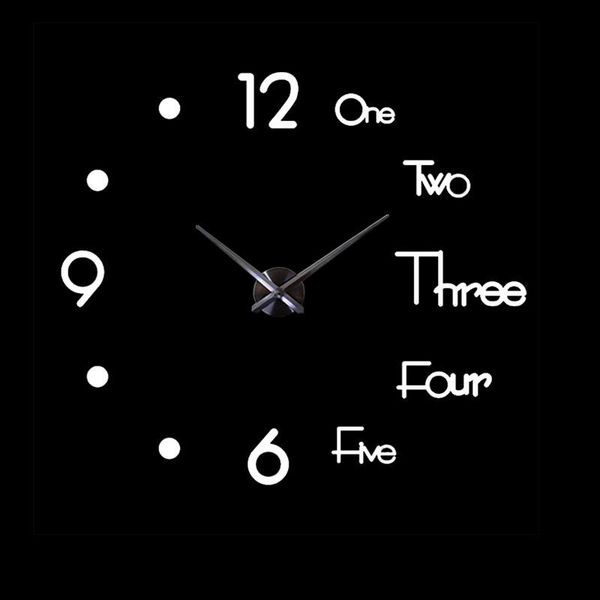 

wall clocks clock metal quartz watch 3d diy home decoration acrylic mirror stickers modern needle room decor