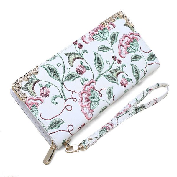 

women's wallet long korean zipper large capacity mobile phone simple versatile hand bag art model c, Silver