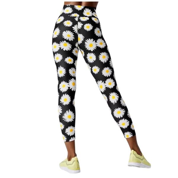 

yoga outfits women sunflower print strethcy fitness leggings tight sports patchwork pants gym hip athletic skinny, White;red