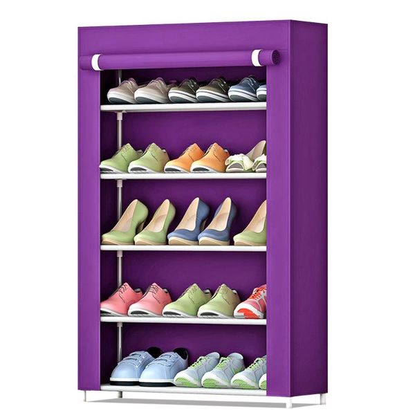 

clothing & wardrobe storage 5-tier shoe rack 15 pairs shoes cabinet with dust-proof non-woven fabric cover organizer