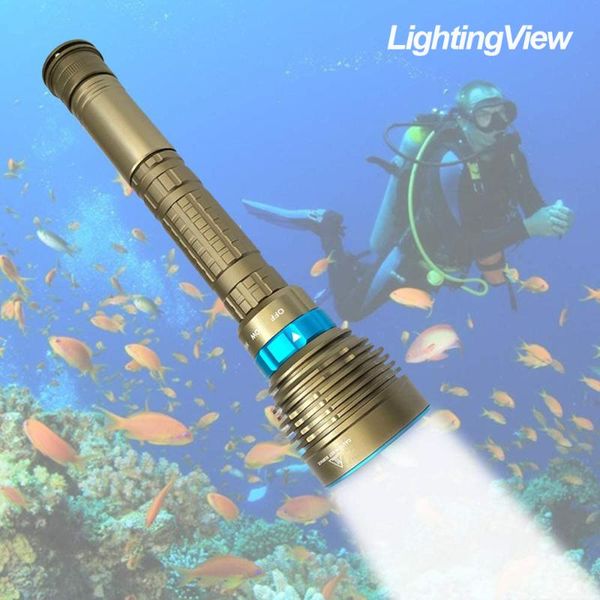 

flashlights torches diving 7*xm-l l2 high power led underwater lantern torch spearfishing light powered by 3*18650/26650 battery