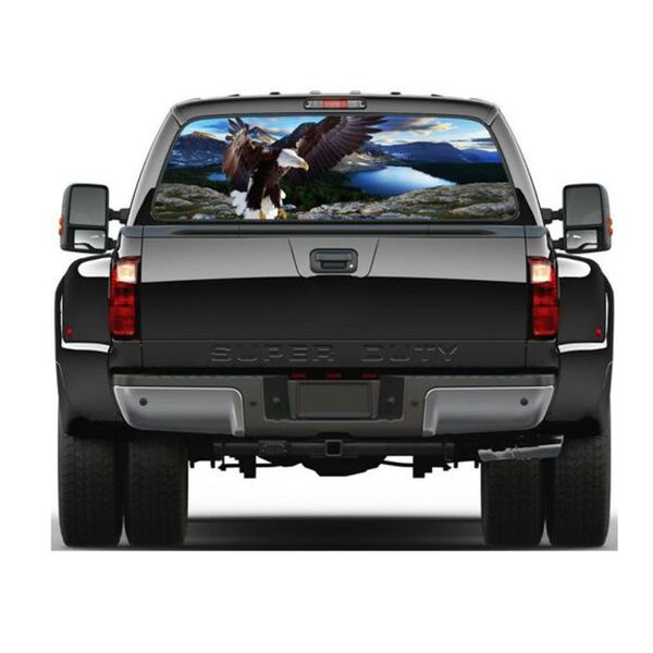 

1pc mountains & lakes eagle rear window graphic decal sticker tint truck suv