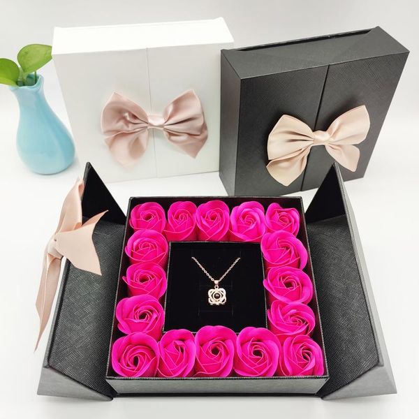 

jewelry box artificial flowers necklace ring earring girlfriend birthday wedding thanksgiving mother's day gift decorative & wreaths