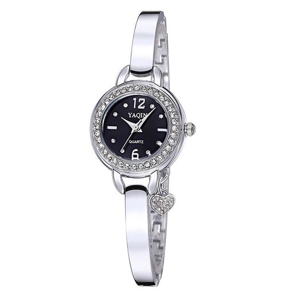 

wristwatches 2021 fashion ladies crystal rhinestone bracelet watch luxury personality quartz simple relogio feminino, Slivery;brown