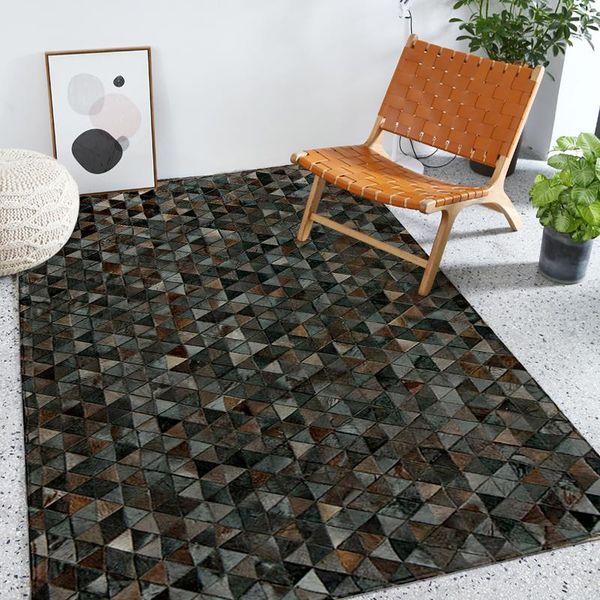 

american style luxury cowhide seamed rug , natural mixed color cow skin fur carpet for living room decoration mat carpets